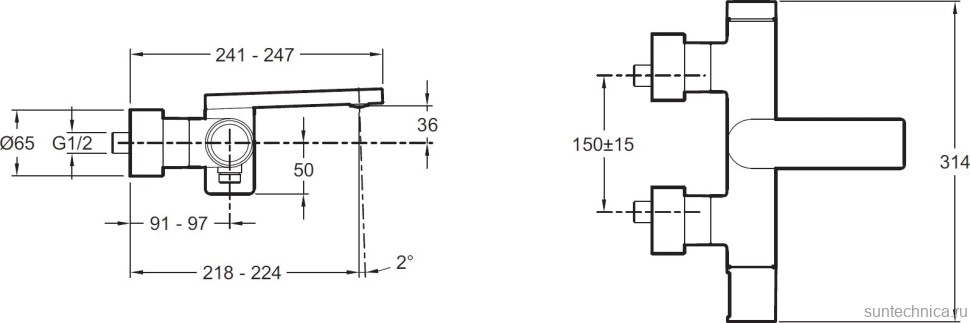Смеситель для ванны с душем Jacob Delafon Composed E73095-CP