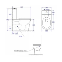 Унитаз напольный Maretti София безободковый с микролифтом, SF10NBM50-844, белый