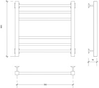 Полотенцесушитель водяной Secado Модена 3 60х50 60x55 см, хром, лесенка