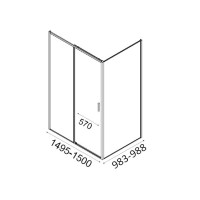 Душевой уголок Aquanet Pleasure Evo AE65-N150-BT 150х100, профиль матовый черный, стекло прозрачное