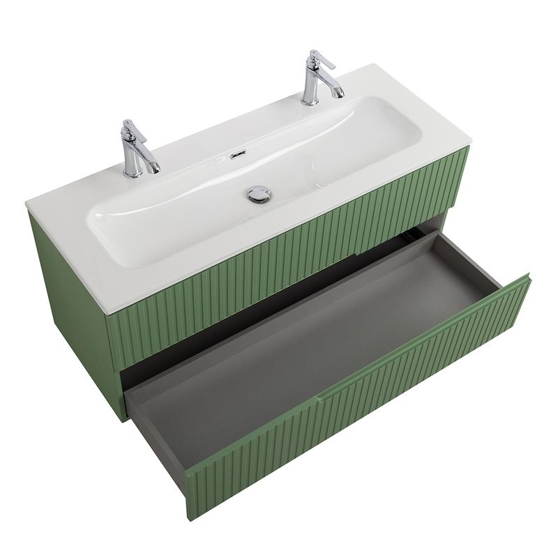 Мебель для ванной комнаты Cezares Duet 120 фисташковый софт, раковина Cezares CZR-8073-120-1-2