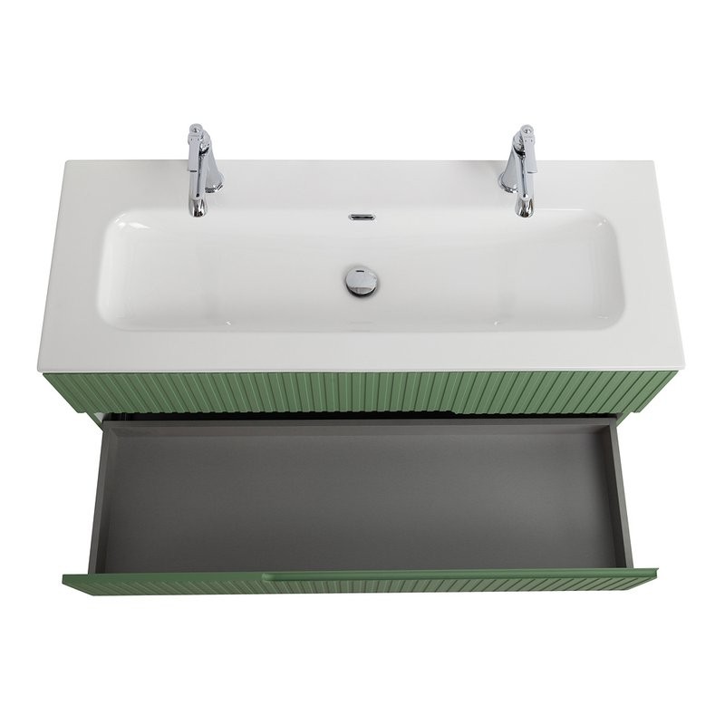 Мебель для ванной комнаты Cezares Duet 120 фисташковый софт, раковина Cezares CZR-8073-120-1-2