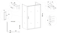 Душевой уголок Veconi Rovigo RV-046B 150x110 Душевой уголок Veconi Rovigo RV-046B 150x110