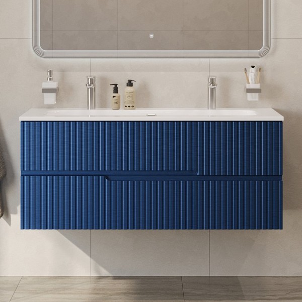 Тумба с раковиной Cezares Duet 120 sapfiro, раковина Cezares CZR-8073-120-1-2