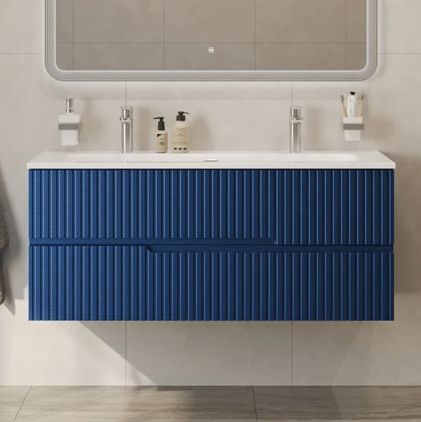 Тумба с раковиной Cezares Duet 120 sapfiro, раковина Cezares CZR-8073-120-1-2