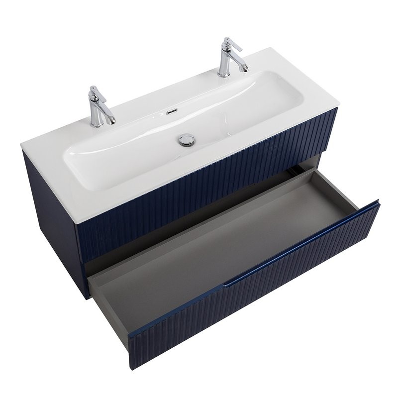Тумба с раковиной Cezares Duet 120 sapfiro, раковина Cezares CZR-8073-120-1-2