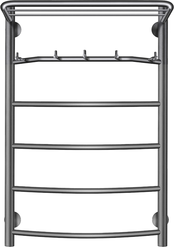 Полотенцесушитель электрический Secado Милан 1 КСП 80x50 см, подключение справа, графит, лесенка, с полкой