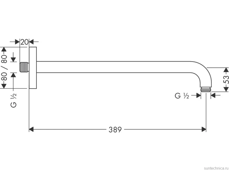 Кронштейн для верхнего душа Hansgrohe 27446000