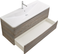 Мебель для ванной комнаты BelBagno Acqua 120 подвесная, pino scania, белая глянцевая раковина