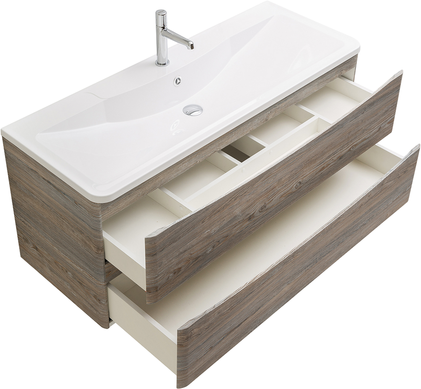 Мебель для ванной комнаты BelBagno Acqua 120 подвесная, pino scania, белая глянцевая раковина