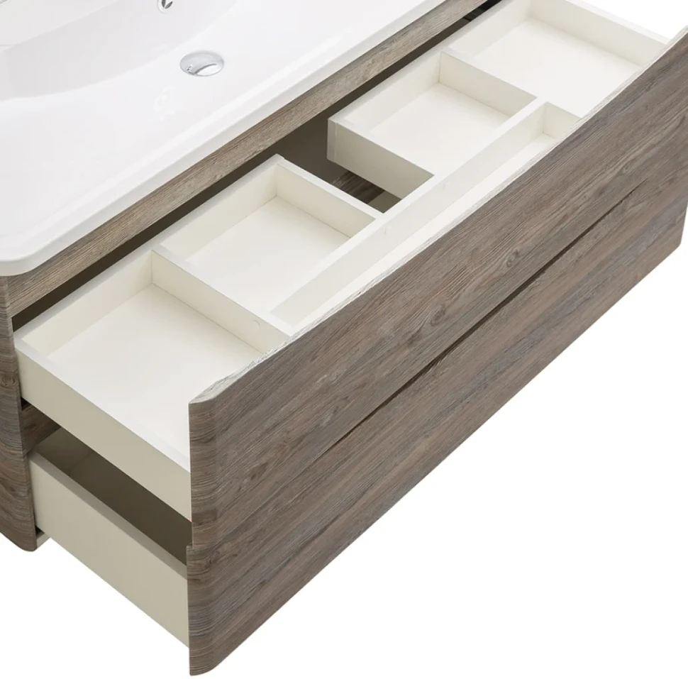 Мебель для ванной комнаты BelBagno Acqua 120 подвесная, pino scania, белая глянцевая раковина