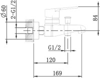 Смеситель для ванны с душем Agger Right Right A2910000 Смеситель для ванны с душем Agger Right Right A2910000