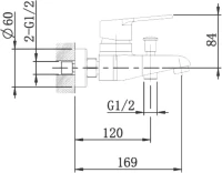 Смеситель для ванны с душем Agger Right Right A2910000 Смеситель для ванны с душем Agger Right Right A2910000