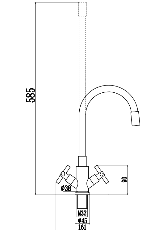 Смеситель для кухни Fmark FS8442H-02 с гибким изливом, черный
