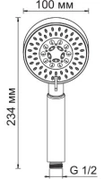 Душевая лейка Wasserkraft A036 Душевая лейка Wasserkraft A036