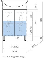 Мебель для ванной комнаты Style Line Венеция 55 белая, раковина Rosa Уют 55