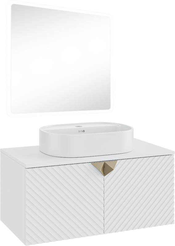 Мебель для ванной комнаты Runo Андорра 85 белая матовая, белый глянец, раковина Nuovo 50