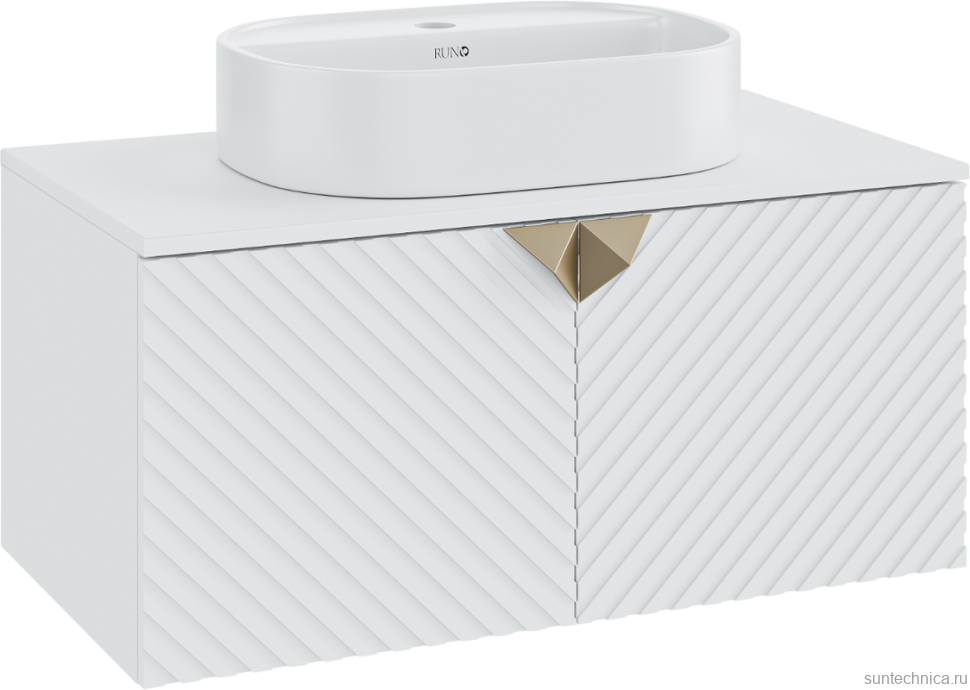 Мебель для ванной комнаты Runo Андорра 85 белая матовая, белый глянец, раковина Nuovo 50