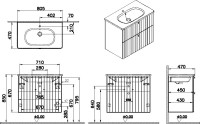 Мебель для ванной комнаты VitrA Root Groove 80 серая