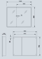 Зеркало-шкаф Aquanet Оптима 100х80 LED с подсветкой, белый