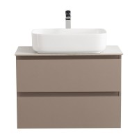 Тумба под раковину со столешницей BelBagno Kraft 70 подвесная, матовая бежевая, столешница kep-70-bo