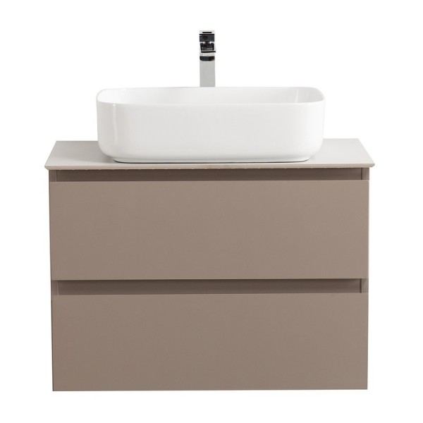 Тумба под раковину со столешницей BelBagno Kraft 70 подвесная, матовая бежевая, столешница kep-70-bo