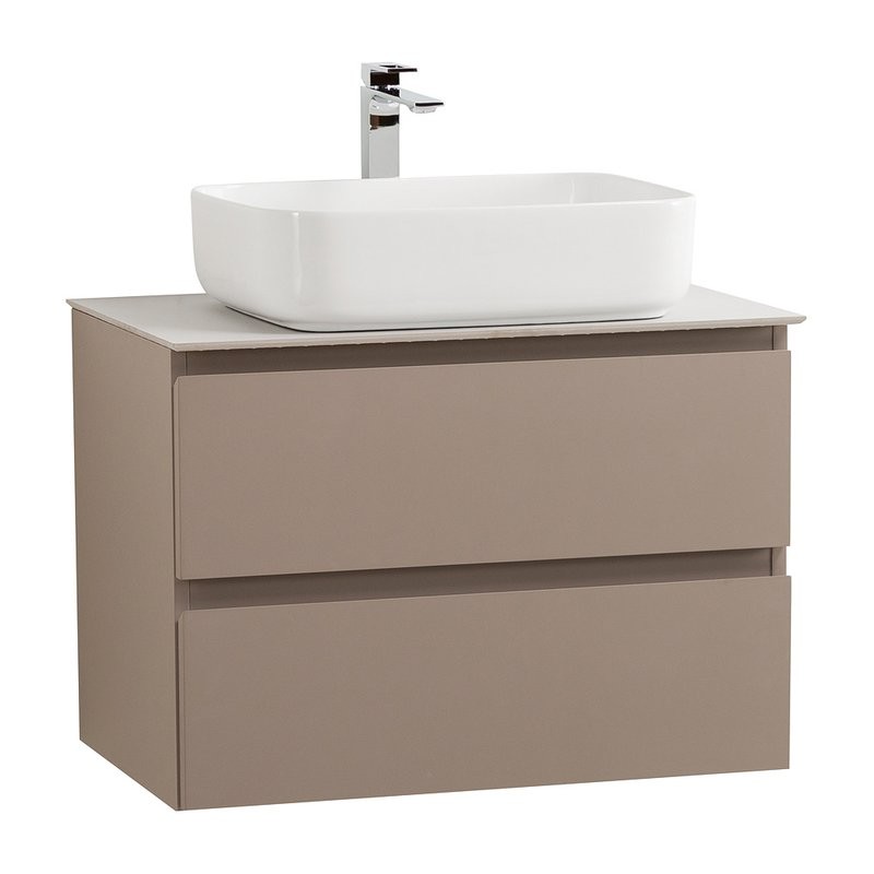 Тумба под раковину со столешницей BelBagno Kraft 70 подвесная, матовая бежевая, столешница kep-70-bo