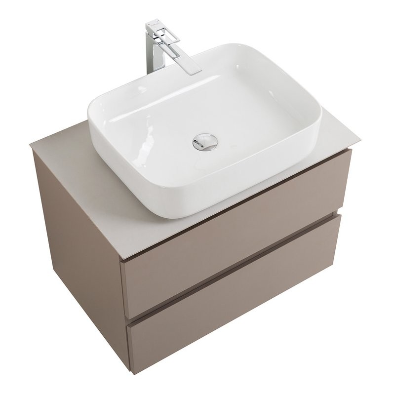 Тумба под раковину со столешницей BelBagno Kraft 70 подвесная, матовая бежевая, столешница kep-70-bo