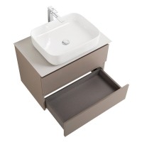 Тумба под раковину со столешницей BelBagno Kraft 70 подвесная, матовая бежевая, столешница kep-70-bo