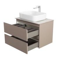 Тумба под раковину со столешницей BelBagno Kraft 70 подвесная, матовая бежевая, столешница kep-70-bo