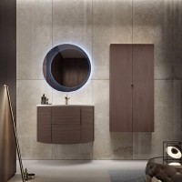 Тумба с раковиной Cezares Eden 91 rovere scuro soft, раковина 50177