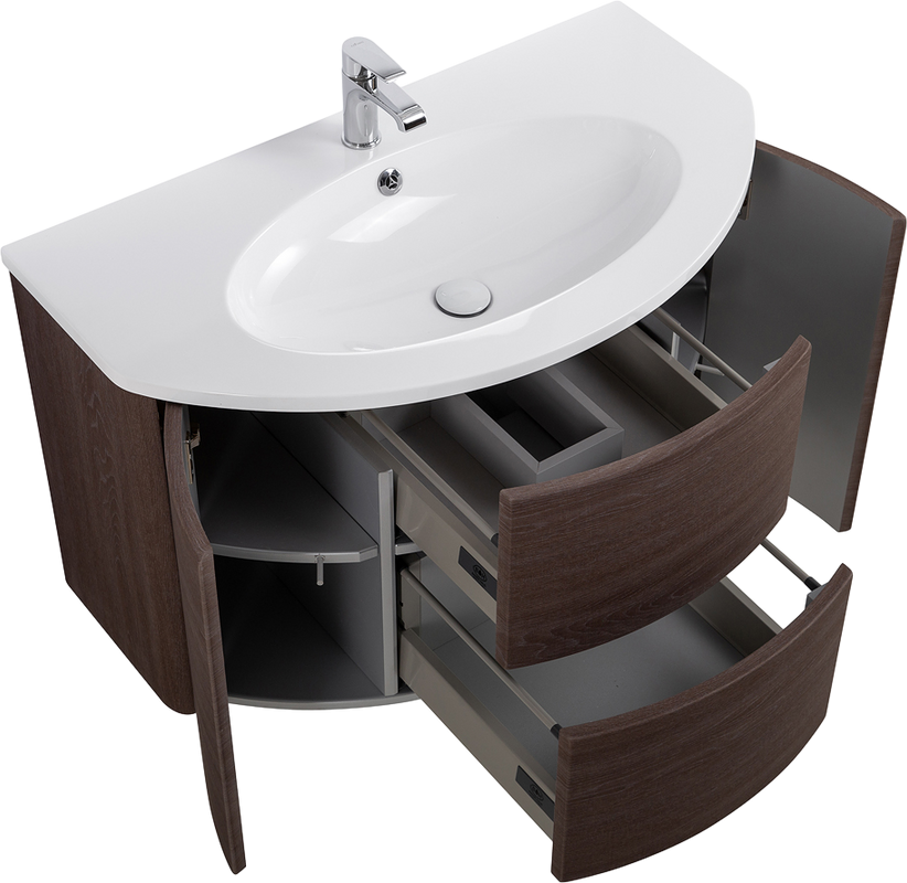 Тумба с раковиной Cezares Eden 91 rovere scuro soft, раковина 50177