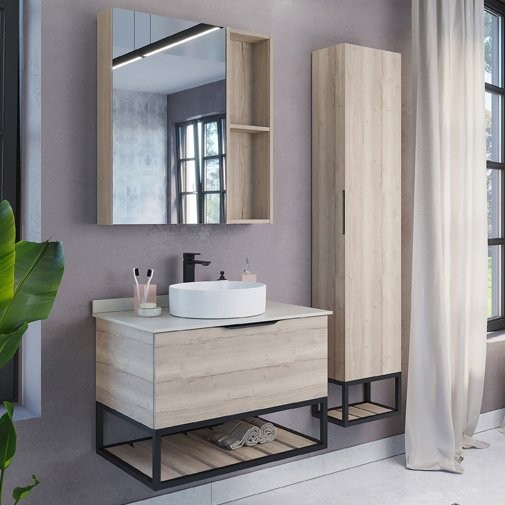 Мебель для ванной комнаты Comforty Порто 75 подвесная, дуб дымчатый