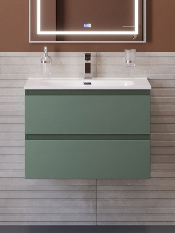 Тумба с раковиной BelBagno Kraft 60 подвесная, матовая еловая, раковина bb600etl