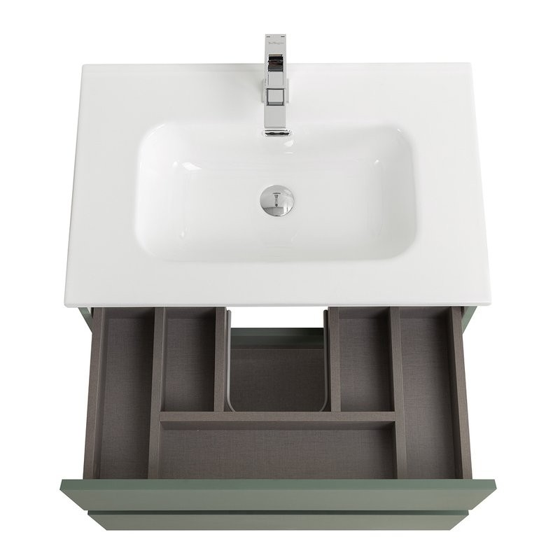 Тумба с раковиной BelBagno Kraft 60 подвесная, матовая еловая, раковина bb600etl