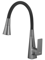 Смеситель для кухни Haiba HB73823-3 оружейная сталь