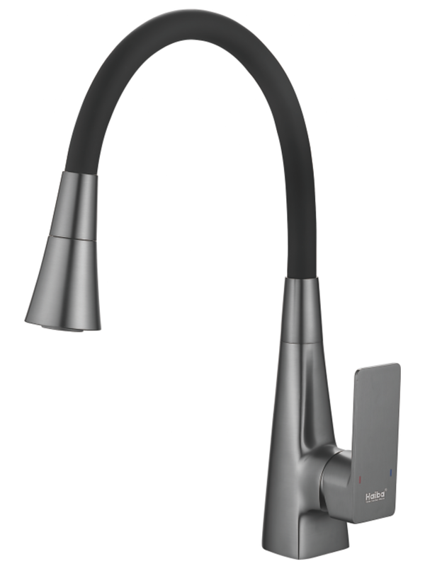 Смеситель для кухни Haiba HB73823-3 оружейная сталь