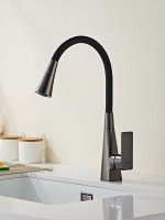 Смеситель для кухни Haiba HB73823-3 оружейная сталь