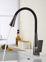 Смеситель для кухни Haiba HB73823-3 оружейная сталь
