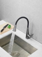 Смеситель для кухни Haiba HB73823-3 оружейная сталь