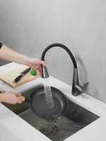 Смеситель для кухни Haiba HB73823-3 оружейная сталь