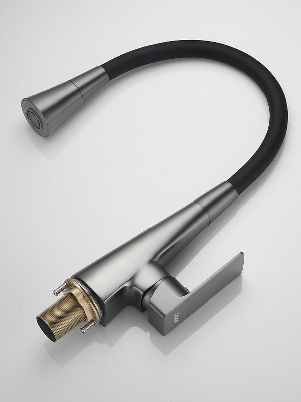 Смеситель для кухни Haiba HB73823-3 оружейная сталь