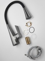 Смеситель для кухни Haiba HB73823-3 оружейная сталь