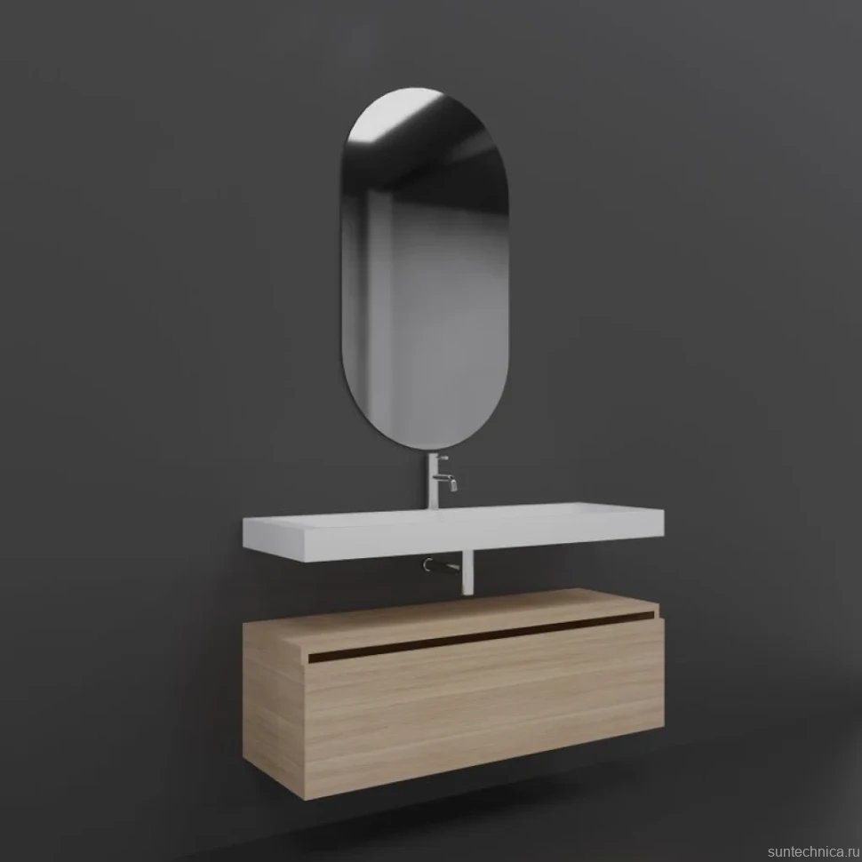 Мебель для ванной комнаты Armadi Art Flat 120 подвесная, light oak