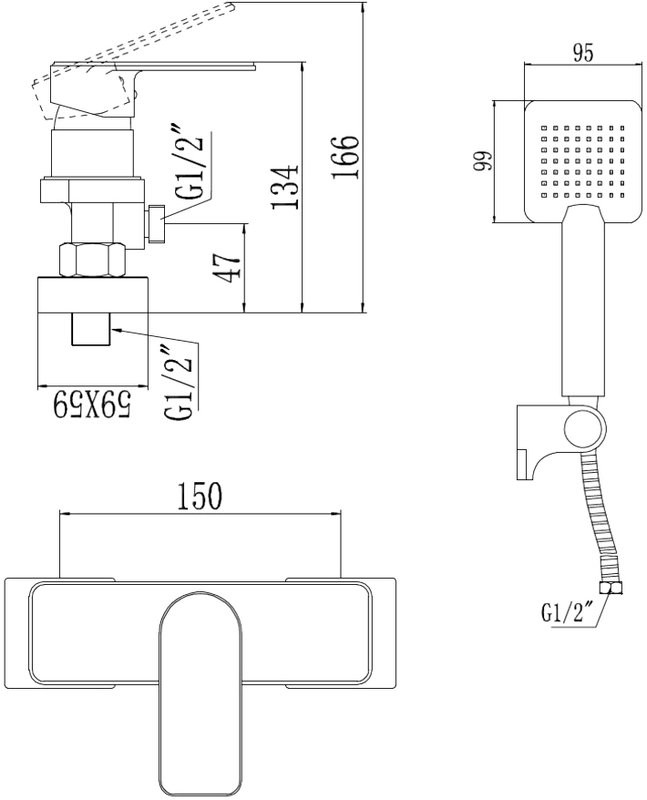 Смеситель для душа Savol S-600705