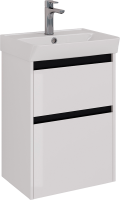 Тумба с раковиной Lemark Combi 50 черная, белая глянцевая