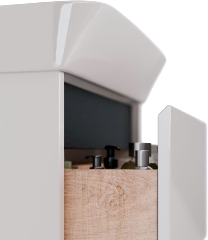 Тумба с раковиной Lemark Combi 50 черная, белая глянцевая