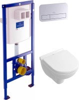 Комплект Унитаз подвесной Villeroy & Boch O.Novo O.novo 5688 H1 01 alpin, с микролифтом + Кнопка Viconnect 9224 9061 хром + Инсталляция 9224 6100
