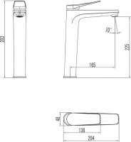 Смеситель для раковины Lemark Bronx LM3709BL черный