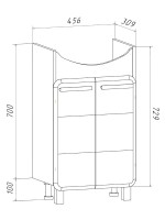 Мебель для ванной комнаты Runo Эрика 50 напольная, глянцевая белая